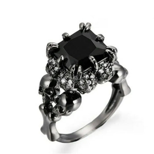 Fashion Zircon Jewelry Women Men Black Gold Wedding Ring Size 6-10 Arrow