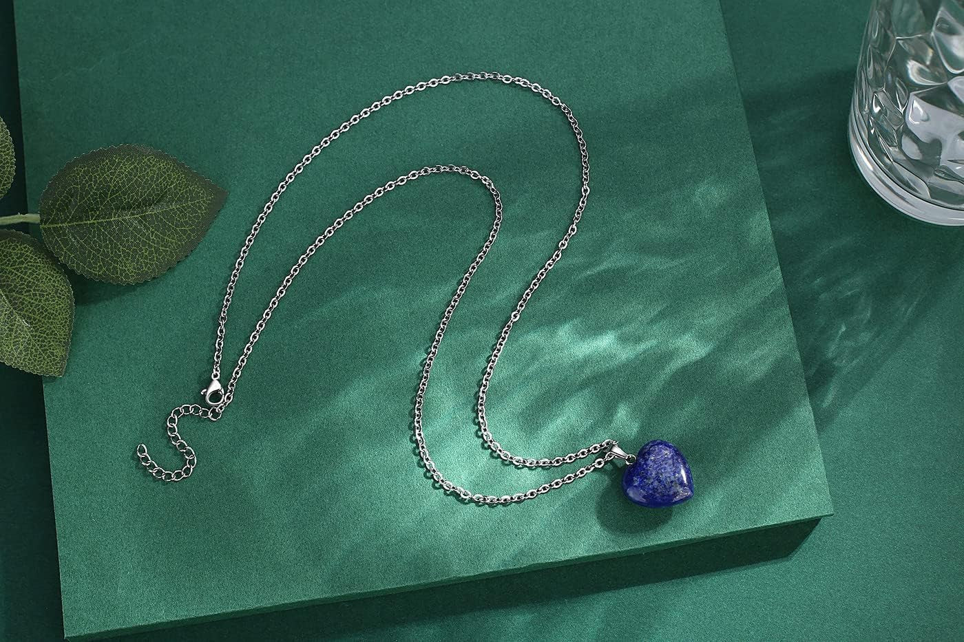 Lapis Lazuli Necklace Crystals Necklaces Heart Love Real Crystal Reiki Energy for Women Mothers Day Gift Christmas