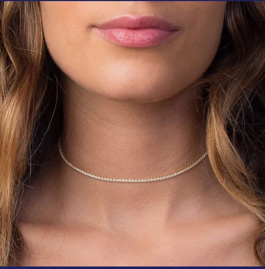 Tennis Gold Choker,Choker Gold Necklace ,Dainty Choker ,Trendy Choker ,Fashion Gold Choker,Silver Gold Necklace,Gold Choker, Women