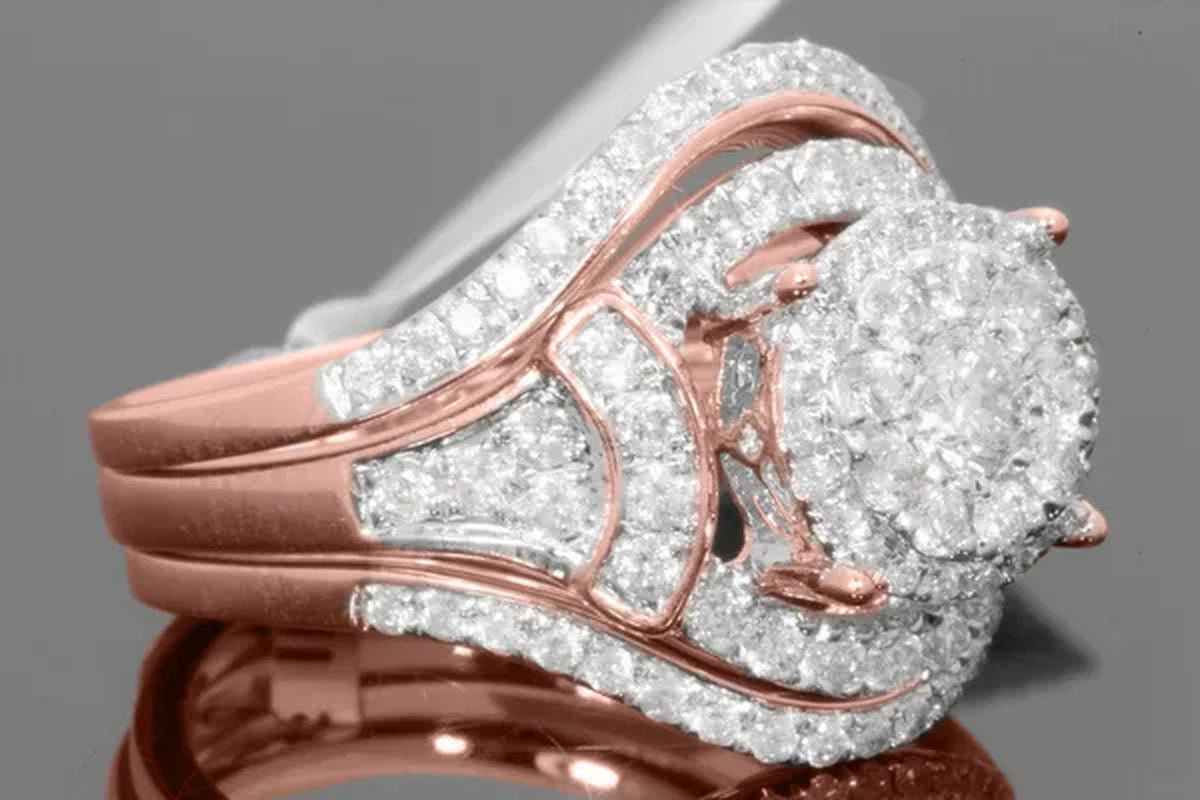 Exquisite 3Pcs/Set Super Pretty Women'S Fashion Sapphire Ring Set Anniversary Gift Engagement Bridal Wedding Rings Jewelry Set Size 5-11