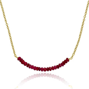 Genuine Ruby Necklace for Women - Authentic 925 Sterling Silver Necklace 18K Gold Jewelry, Dainty Bar Choker Pendant Necklace for Teen Girls, July Birthstone Gift for Mothers Day…