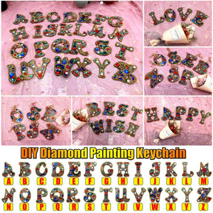 5D Creative Crystal Diamond Painting DIY 26 Letter One-Piece Keychain Pendant/1Pc