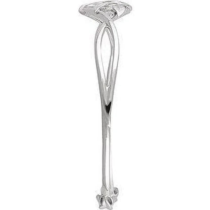 14K White Gold Diamond Leaf Design Cuff Bracelet