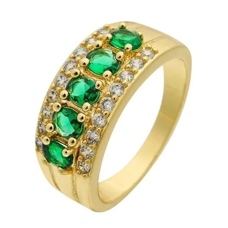 Natural 2.75ct Emerald Diamond 14k Yellow Gold Ring Size6-10