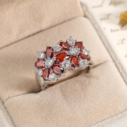 Fashion Women 925 Sterling Silver Sapphire & White Topaz Gemstones Rings Size 6 7 8 9 10