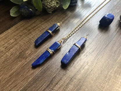 1pcs Lapis Lazuli necklace blue stone necklace boho necklace chakra jewelry gold necklace lapis lazuli crystal shop simple gemstone jewelry