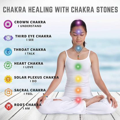 Orgone Chakra Necklace with Adjustable Cord - 7 Chakra Stone Healing Pendant for Spiritual Healing