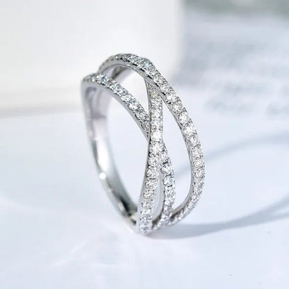 Trendy Twisted Ring for Women Bride Jewelry Wedding Engagement Anniversary Party Band Gift