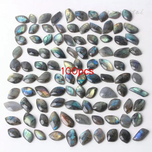 100Pcs Irregular Labradorite Cabochon Gemstone Crystal Pendant Decorative Jewelry