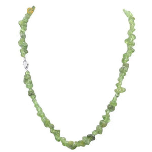 Genuine Green Peridot Natural Gemstone Chips Women Elegant Jewelry Necklace 18"