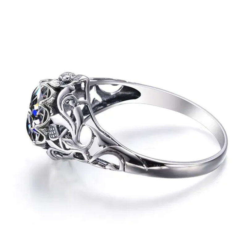 2017 Romantic Antique Female Ring 2Ct AAAAA White Created Zircon 925 Sterling Silver Engagement Wedding Band Ring for Women
