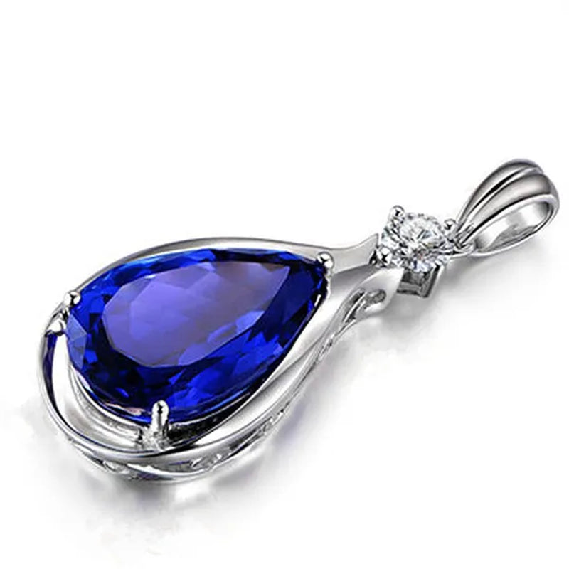 Tanzanite Pendant Sapphire Pendant and Diamond Necklace
