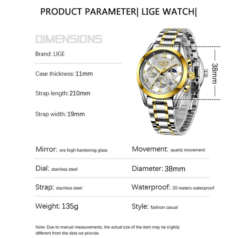 LIGE 2020 New Gold Watch Women Watches Ladies Creative Steel Women's Bracelet Watches Female Waterproof Clock Relogio Feminino