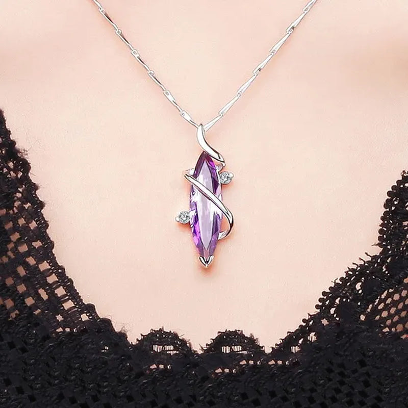 Luxury Delicate Pendant Necklace for Women, Elegant Lady Diamond Pendant, Romantic Valentine's Day Gift