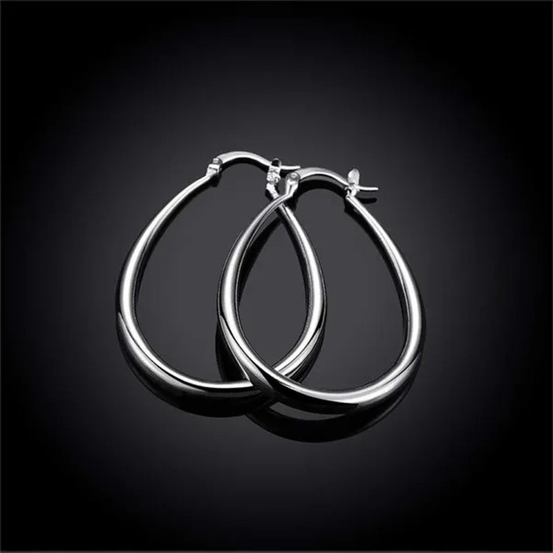Simple Smooth Gold Plated Exaggerate Hoop Earrings Wedding Engagement Anniversary Jewelry Gift for Women