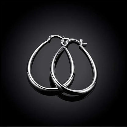 Simple Smooth Gold Plated Exaggerate Hoop Earrings Wedding Engagement Anniversary Jewelry Gift for Women