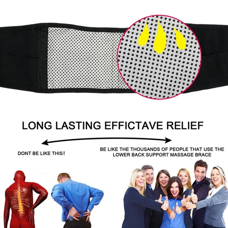 Tourmaline Self-heating Magnetic Therapy Waist Support Belt Lumbar Back Waist Support Brace Double Banded Adjustable Size