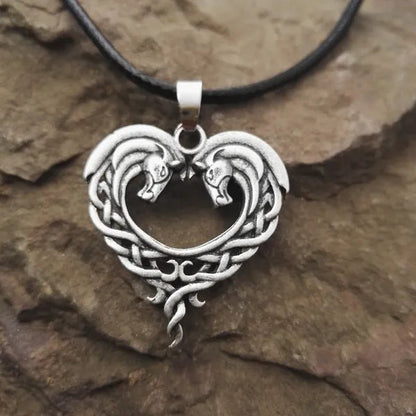 Fantasy Celtic Horse Lords Necklace Bronze Celtic Horse Heart Pendant