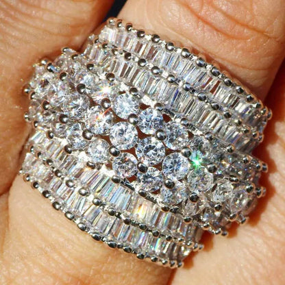 Gorgeous Cubic Zirconia Multichamber Ring Wedding Birthstone Bride Engagement Brand Heart Ring Jewelry Size 6 7 8 9 10