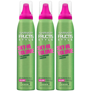 Fructis Style Sky-Hi Volume Mousse, Extreme Hold, 6.4 Oz, 3 Count (Packaging May Vary)