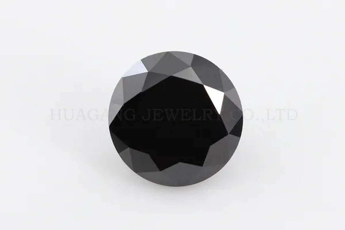 0.5Ct 5Mm round Brilliant Cut Black Moissanite Loose Stone VVS1 Excellent Cut Jewelry Making Stone