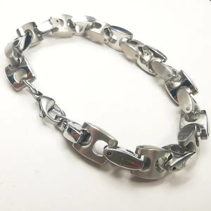 Men's Bangle 316L Stainless Steel  Silver Solid  large Chunky Curb Cuban Link Chain Bracelet Gifts for Men Boys 9mm 8.5 inch Heavy