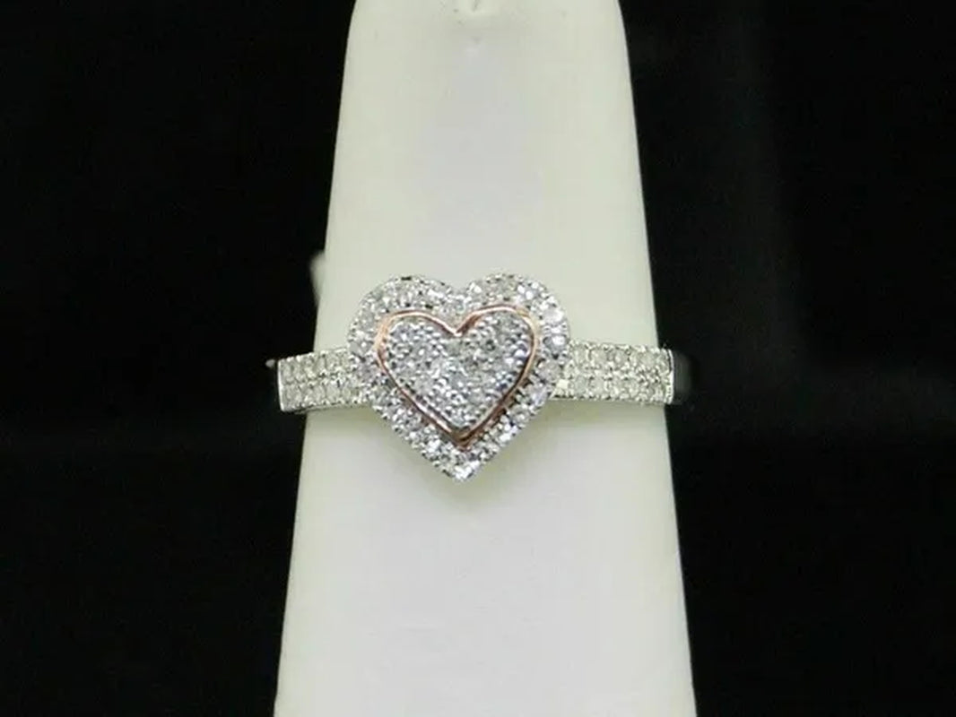 luxurious Exquisite Fashion Solid 925 Sterling Silver Natural Heart White Sapphire Ring Bride Romantic Wedding Anniversary Gift Princess Engagement Diamond Jewelry Christmas Gift Size 4-12