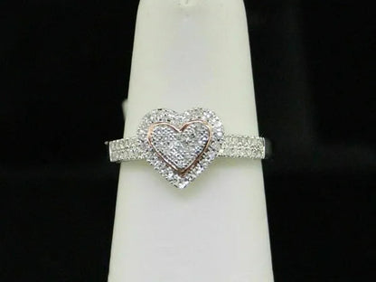 luxurious Exquisite Fashion Solid 925 Sterling Silver Natural Heart White Sapphire Ring Bride Romantic Wedding Anniversary Gift Princess Engagement Diamond Jewelry Christmas Gift Size 4-12