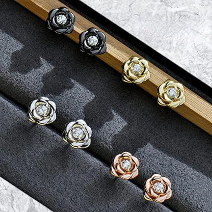Exquisite Cute Rose Flower Stud Earrings for Women Daily Casual Party Jewelry Gift