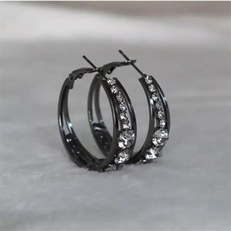 European and American Fashion Hoop Earrings Women'S Earrings Micro-Inlaid White Zircon Delicate Earrings Romantic Valentine'S Day Gift Engagement Earrings Wedding Earrings Anniversary Women'S Jewelry