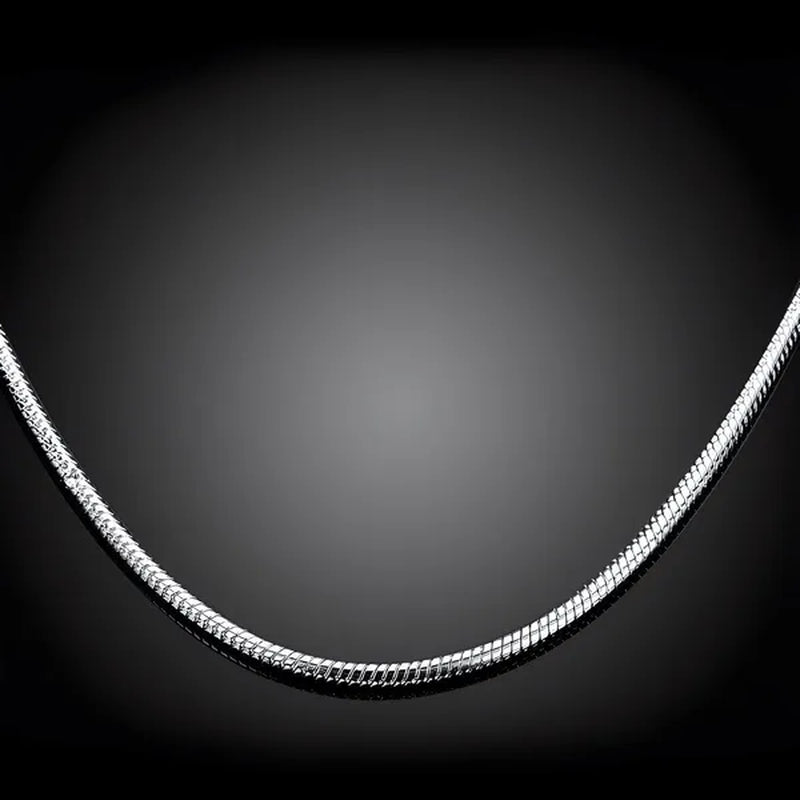 Men & Women's 925 Sterling Silver Snake Chain Necklace 1mm 16-30inch
