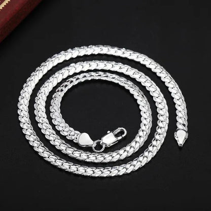 8/16/18/20/24inch 18K Gold/925 Sterling Silver Luxury Brand Design Noble Necklace Chain for Woman Men Fashion Wedding Engagement Jewelry