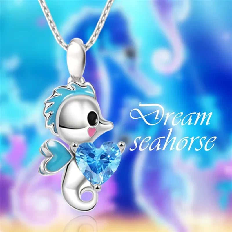 Creative 925 Sterling Silver Cartoon Penguin Heart Shape Crystal Diamond Pendant Necklace for Women Cute Girls Accessories Animal Jewelry Birthday Party Gifts