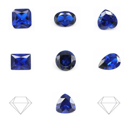 Natural Cutting 3A Blue Tanzania Sapphire Unheated 6x8mm 7x7mm Corundum Spinel Various Shapes Mosaic Jewelry Diy Blue Gem AAA