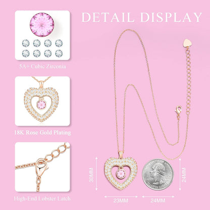 Birthstone Necklace for Women, Zirconia Diamond Pendant Necklace, Jewelry Gift