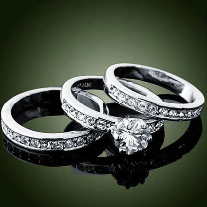 3-In-1/Set GP Charm Wedding Band Rings Jewelry Sz6-10