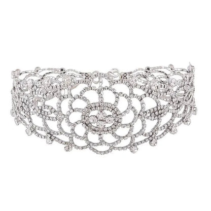 Full Diamond Pendant Necklace Crystal Rhinestone Choker Collar Women Wedding Jewelry