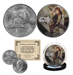 HAN SOLO - STAR WARS Officially Licensed 1976 Eisenhower IKE Dollar U.S. Coin Master Coins