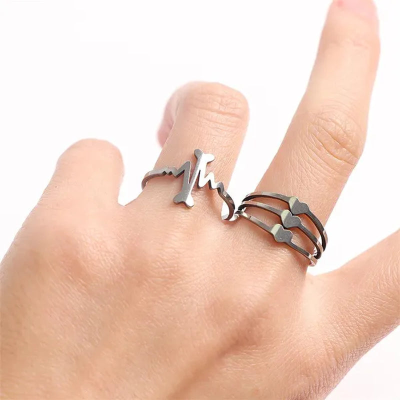 Pack of 20pieces Womens Fashion Stainless Steel Mix Love Animal Heart Flower Style Diy Jewelry Hand Rings For Party Gifts Not Fade