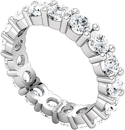 5 Carat (Ctw) 14K White Gold round Diamond Ladies Eternity Wedding Anniversary Stackable Ring Band Luxury Collection (D-E Color VS1-VS2 Clarity)