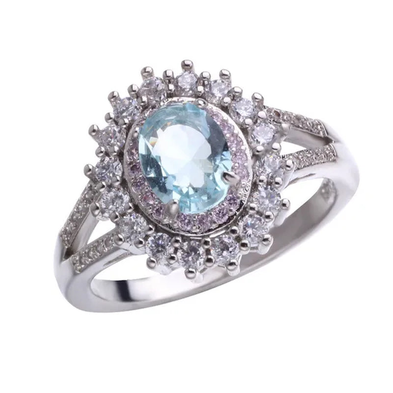 Ladies Luxury Wedding Accessories, Copper Inlaid Large Emerald Topaz Fancy Gemstones and Diamonds Women'S Wedding Rings, Party Banquet Business Casual Accessories, Wedding Rings, Anniversary Gifts