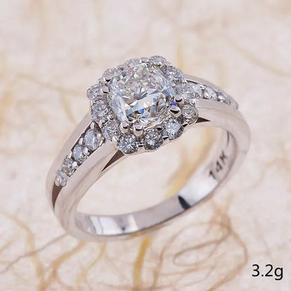 Exquisite Silver Plated Ring Geometry Zircon White Square Women's Ring Water Zircon Ring Accessories Engagement Anniversary Prom Cocktail Party Gift Size 5-11
