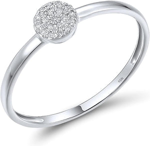 10K Solid Gold Genuine Diamond Simple Dainty Ring for Women