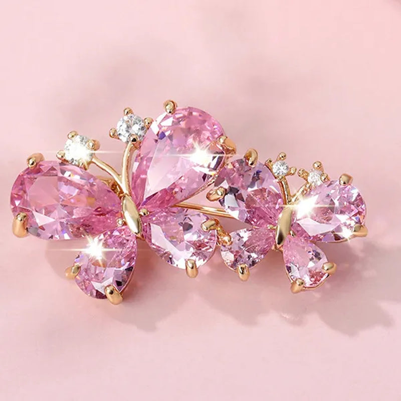 7 colors New Rhinestone Brooches for Women Butterfly Brooch Wedding Fashion Jewelry Gift Women Cute Zinc Crystal Butterfly Enamel Pin Accessories Arrow