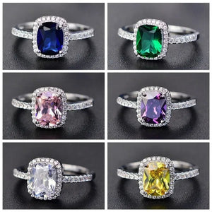 Sterling Silver Rings Brand Fine Jewelry Natural Sapphire Gemstones Opal Birthstone Bride Princess Wedding Engagement Strange Ring