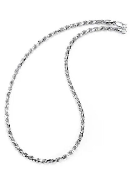 Men'S 5.5MM Diamond-Cut Italian Rope Chain Sterling Silver 925 Necklace