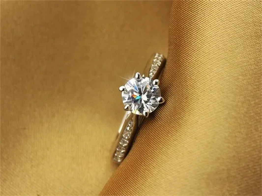 2016 Brand Female Fashion ring 1ct Cz diamond ring 925 Sterling Silver ring Engagement Wedding Band Ring for Women finger ring  RW1219