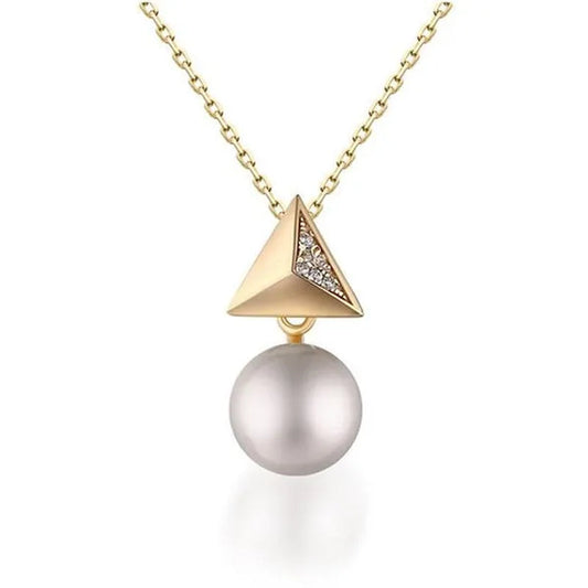Majesty Diamonds MDS170333 3 CTW round White Pearl Fancy Pendant Necklace in .925 Sterling Silver