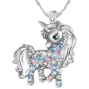 Exquisite Fashion Personality Women'S Unicorn Jewelry Accessories Necklace Zircon Necklace Couple Jewelry Accessories Lovely and Elegant Unicorn Animal Pendant Birthday Wedding Valentine'S Day Anniversary Gift