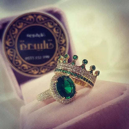 2Pcs/Set Elegant Noble Princess Fashion Art Jewelry Set Exquisite Crown Jewelry Ring Anniversary Gift Engagement Bride Wedding Ring Luxury Brand Jewelry Size US4-12 Bague Femme